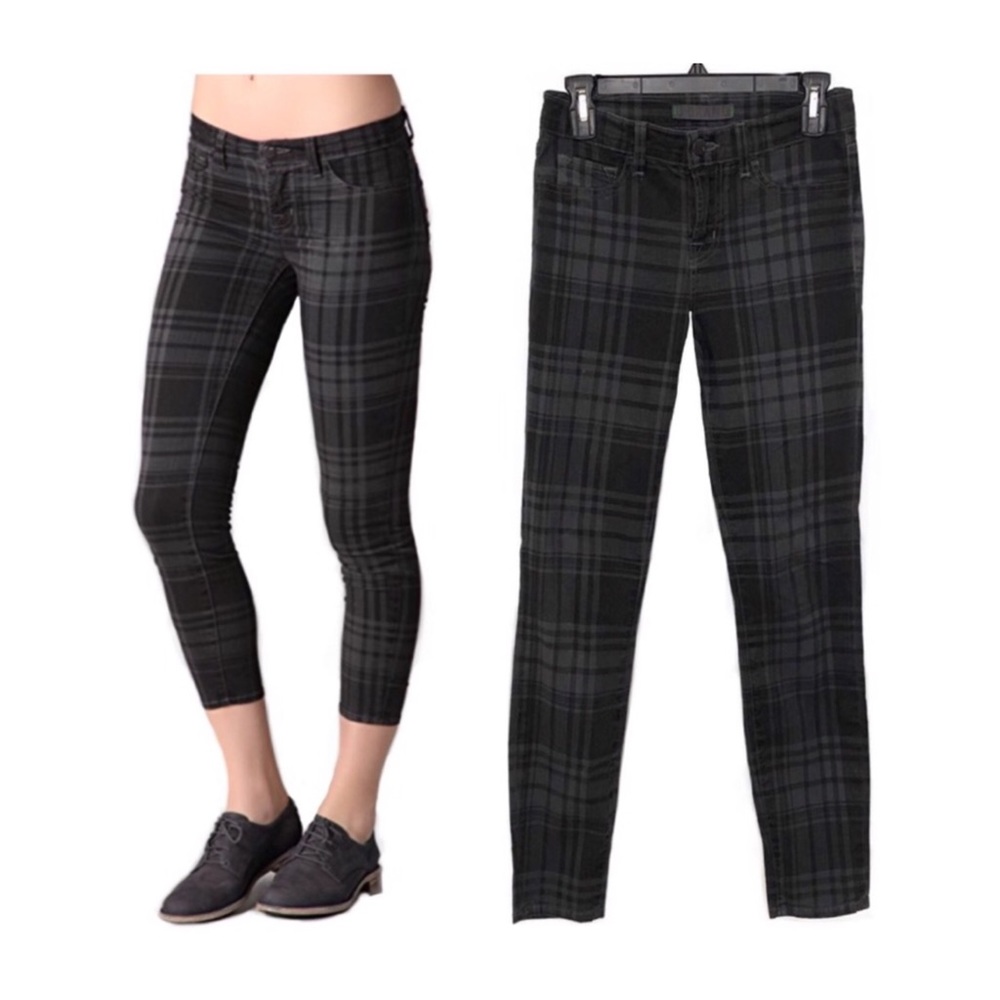 J brand plaid cropped jeans